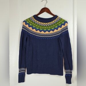 Modcloth Blue and Green Fair Isle Sweater Size S